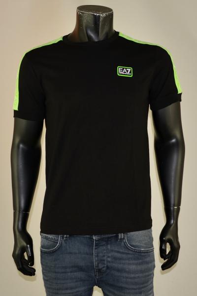 T-shirt Black Strip Fluo Green